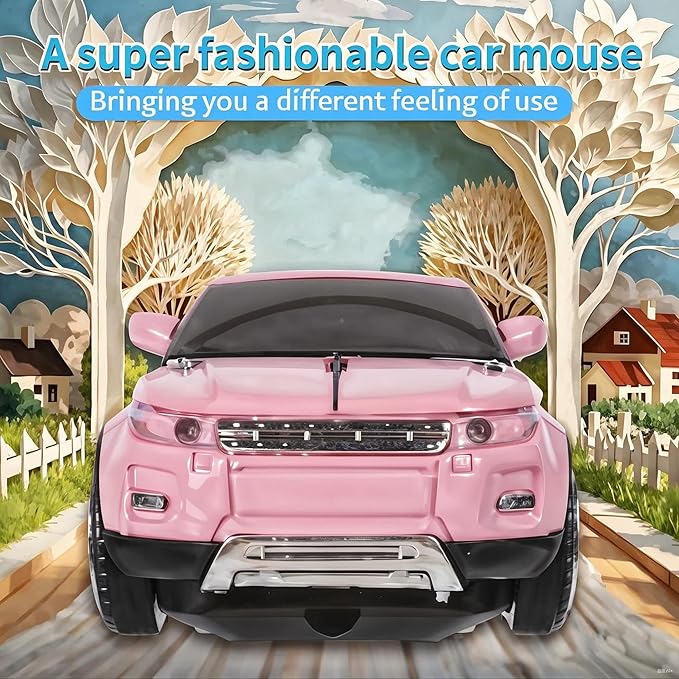 elec Space Wireless Mouse Car Computer Mouse for PC Laptop (Milk Tea Pink)
