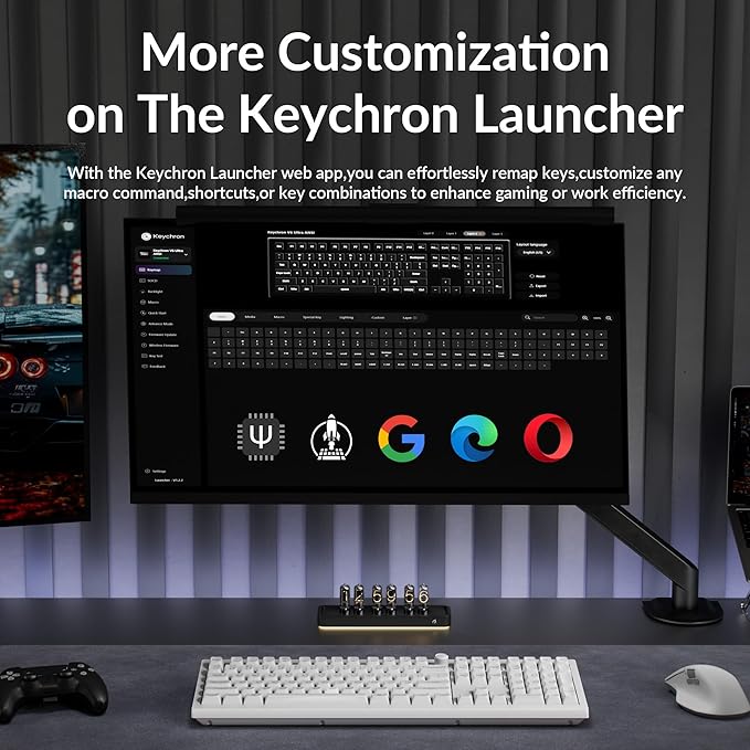 Keychron V6 Ultra 8K Full Size Wireless Mechanical Keyboard, 8000Hz, Hot-Swappable Brown Switch, RGB Backlight, PBT Keycaps, 2.4GHz/Bluetooth/Wired, ZMK/Web Launcher, for Windows macOS Linux – White