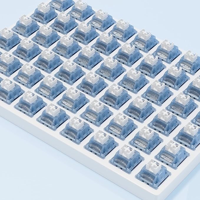 Zjmehty Outemu(Gaote) Ice Blue Switches for MX Mechanical Gaming Keyboard,3-Pin Clicky Dustproof Switches(20pcs)