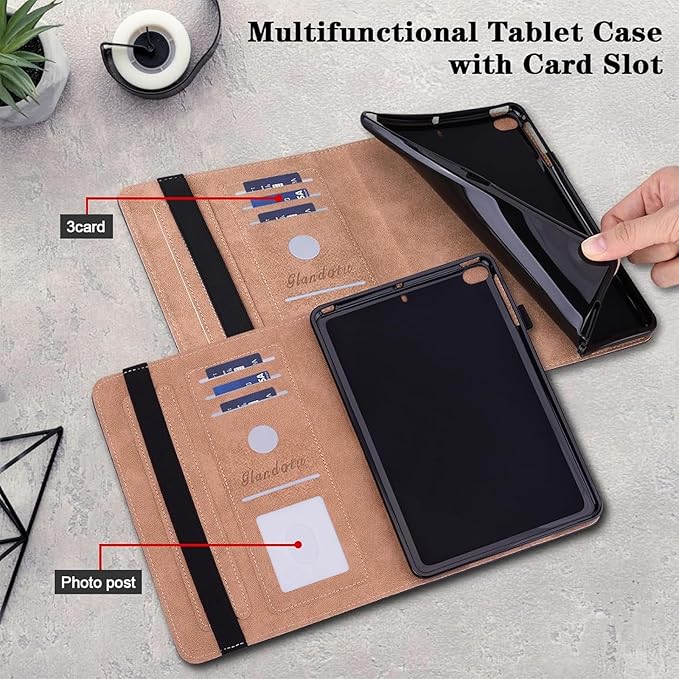Case for iPad 10.2 & 10.5, iPad 9th /8th/7th Generation 10.2 inch 2021/2020/2019 Case,PU Leather Flip Stand Card Slots - Ceramic Roses