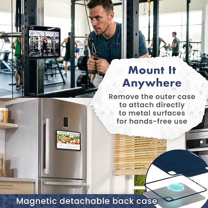 BELLEMOND iPad Case for iPad A16 11" 2025 / 10th Gen 10.9" 2022 | Origami Folio Stand | 6-Mode Foldable, Magnetic Detachable Cover | Mamoru Ori Case | Navy & Pale Blue