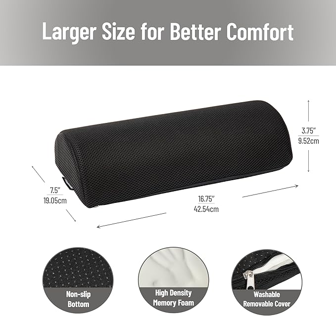 Mind Reader Foot Rest, Under Desk at Work, Ergonomic, Office, Foam, Black