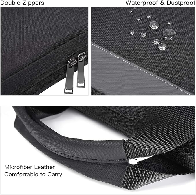 14 15 Inch Waterproof Laptop Sleeve Men Women TSA Briefcase for MacBook Pro 14 M5/M4/M3/M2/M1, Macbook Air 15 M5/M4/M3, Dell Inspiron 14/XPS 15, Lenovo Acer HP ASUS Chromebook 14 Carring Case, Black