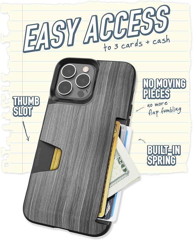 Smartish® iPhone 13 Pro Max Wallet Case - Wallet Slayer Vol. 1 [Slim + Protective] Credit Card Holder - Drop Tested Hidden Credit Card Slot Cover for Apple iPhone 13 Pro Max - Chef's Special