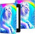 for 7" Kindle Paperwhite 12th Generation 2024/2025 & Kindle Colorsoft Signature Edition Tablet Case, Slim Kickstand Stand Leather Smart Cover with Auto Wake/Sleep, White Lion