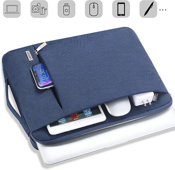 LANDICI 360° Protective Laptop Sleeve 11.6 Inch for Surface Pro 7 8 9/Laptop Go 2 3, MacBook Air 11, Small Computer Bag Carrying Case for 11-12 Inch Chromebook, Slim, Shockproof, Waterproof, Blue