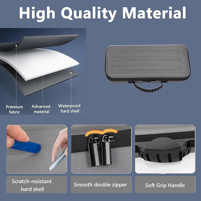 75% Keyboard Case, Hard Shell Travel Carrying Bag for Aula F75 Gasket Mechanical Keyboard, Compatible with ASUS ROG 75% Wireless Hot Swappable Gaming Keyboard