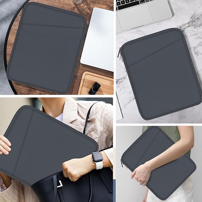 MoKo 9-11 Inch Tablet Sleeve Case, Fits New 11inch iPad Air M4/Pro M5, iPad A16 11", i-Pad 10/9/8/7th/Air 5/4th 10.9"/10.2", Tab S9/S8 11", Protective Bag Carrying Case with Pocket, Dark Gray