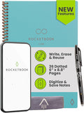 Rocketbook Core Reusable Smart Notebook, Dot Grid Pages For School, Work and Creative Projects, Executive Size 6x8.8, Teal - Premium
