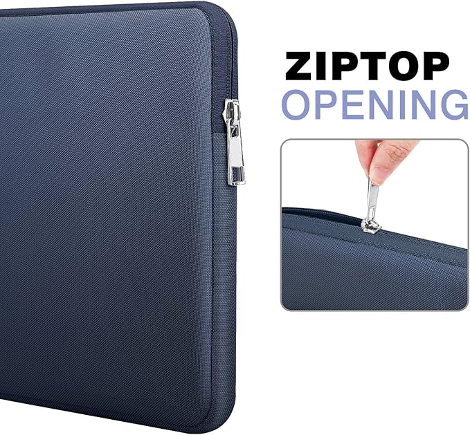 MoKo Tablet Sleeve Case Fits 13 Inch New iPad Pro M4 & Air M2 2024, iPad Pro 12.9 inch M2&M1,Galaxy Tab S8+/S9+ 12.4, Zipper Polyester Bag with Pocket, Fit Surface Pro Type Cover and Pen, Indigo