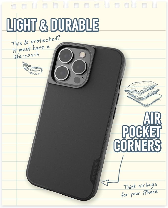 Smartish® iPhone 13 Pro Slim Case - Gripmunk - [Lightweight + Protective] Thin Grip Cover - Black Tie Affair