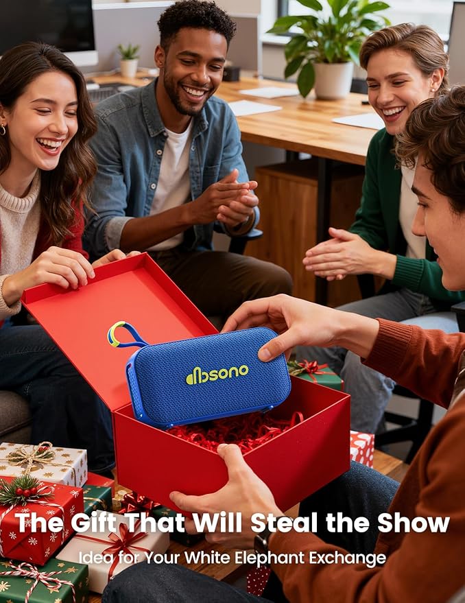 Bluetooth Speaker Stereo 20W Loud Sound: 30H Playtime, IPX5 Water Resistant, Portable Wireless Speakers, Powerful Bass, Lightshow, Birthday Gifts for Men/Adults/Teens, Beach Vacation Essentials, Blue