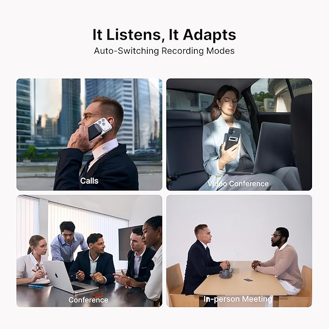 Comulytic Note Pro AI Voice Recorder, Unlimited Transcribe & Summarize, AI Note Taking Recording Device w/Case, App Control, 113 Languages for Calls, Meetings, Lectures, Interviews, Black