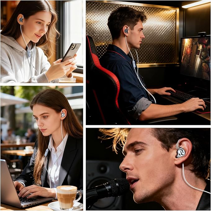 KZ ZS12 PRO 2 in Ear Monitor Headphones, 5BA+1DD 6 Hybrid Driver Gaming Earbuds Wired Earphones, HiFi Clarity Sound Immersive Bass IEMs for Gaming Musicians Singer Audiophile (Silver with Microphone)