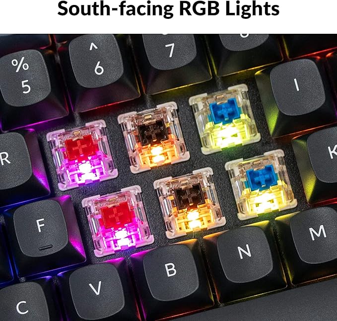 Keychron K10 Pro QMK/VIA Custom Wireless Mechanical Keyboard, Hot-Swappable Full Size 108 Keys Programmable RGB LED Backlit Brown Switch, Bluetooth/USB-C Wired Gaming Keyboard for Mac Windows Linux