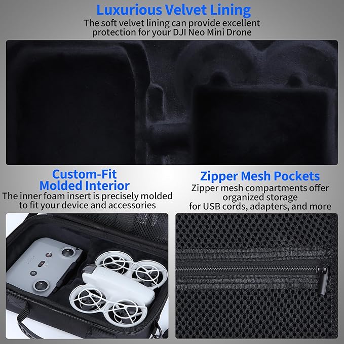 Storage Case Compatible with DJI Neo Mini Drone Aceessories (Black) - NOT Fit for DJI Neo 2