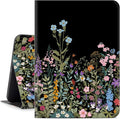 for iPad (A16) 11Th/10Th Generation Case 2025/2022, for iPad Case 11Th/10Th Generation, 10Th/11Th Gen iPadCase Cover Auto Wake/Sleep Multi-Angle Viewing Adjustable Stand, Black Flower