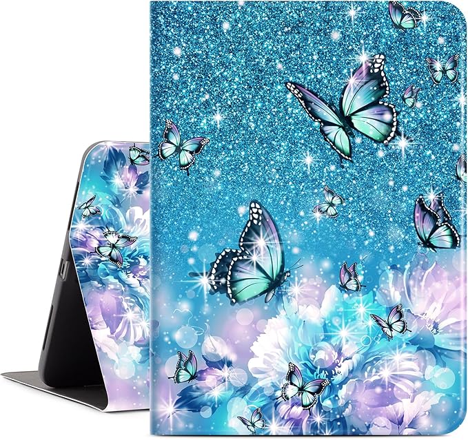 iPad Air 11-Inch Case (M4/M3/M2) 2026/2025/2024, Case for iPad Air 5th/4th Generation 10.9 Inch, case for ipad air 11-inch Multi-Angle Adjustable Stand Rubber Back Auto Wake/Sleep, Flower Butterfly