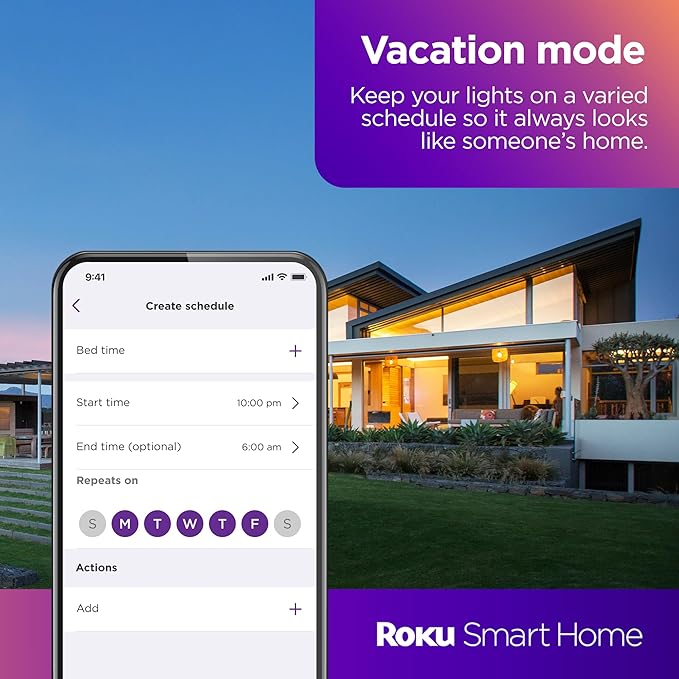 Roku Smart Light Bulbs (Color, 2-Pack) - Dimmable A19 Color Lightbulbs with Adjustable Brightness & Temperature - WiFi Smart Bulbs Works with Roku Voice, Alexa & Google Assistant - Smart Home Products