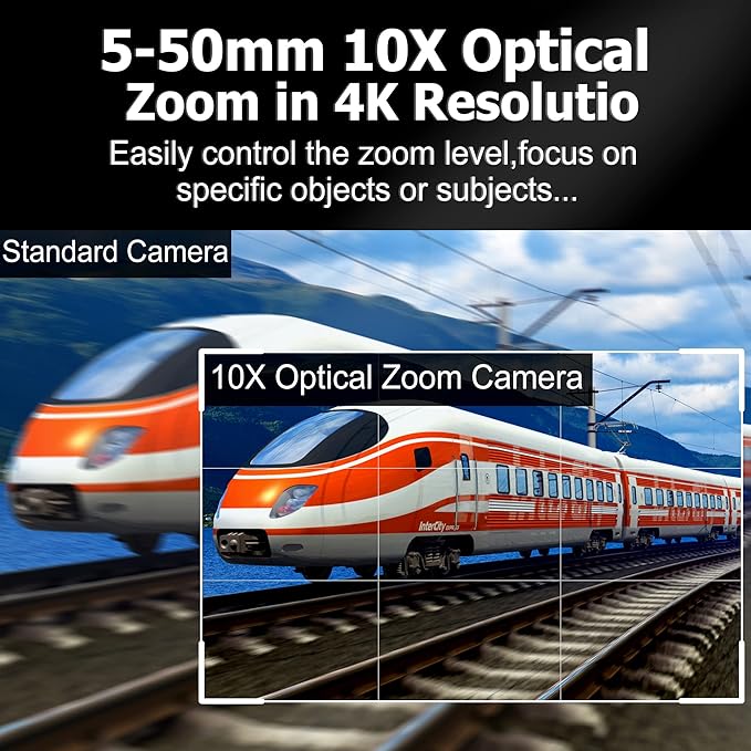 USB Camera 4K Ultra HD Webcam with 5-50mm Varifocal Lens USB Camera High Resolution 3840P Optical Web Camera,Manual Zoom Conference Webcam Support OPENCV on Mac/Window/Linux