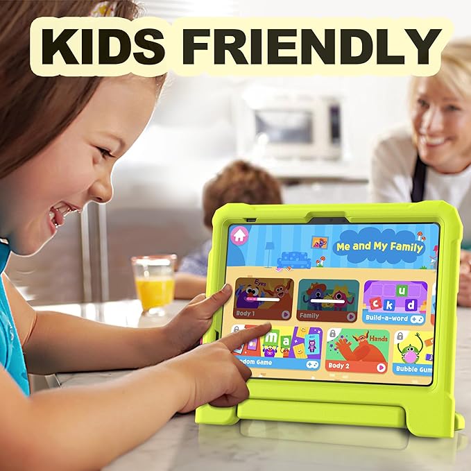 YIHE Kids Case for iPad (A16) 11th Generation 11 Inch 2025 & iPad 10th Generation 10.9 inch 2022, with Built-in Screen Protector and Handle Stand, Full Body Shockproof Protective Cover, LightYellow