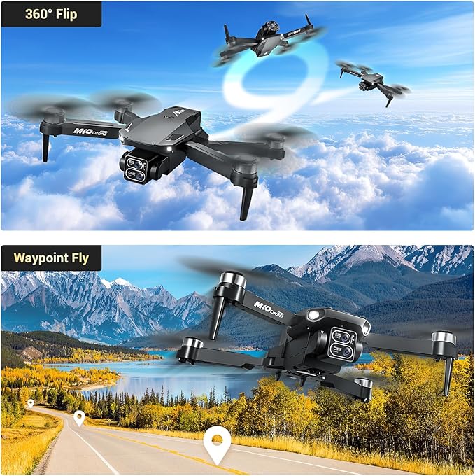 Drone with Camera for Adults Kids Beginner with 2 Batteries Mini Drone One Key Take Off/Land FPV Drone with Brushless Motor, Altitude Hold, 3D Flips