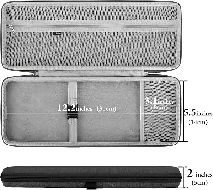 GEEKRIA 75% Keyboard Case, Hard Shell Travel Bag for Compact 84 Key Computer Mechanical Gaming Keyboard, Compatible with Logitech POP Keys/POP ICON Combo/MX Mechanical Mini (Dark Gray)