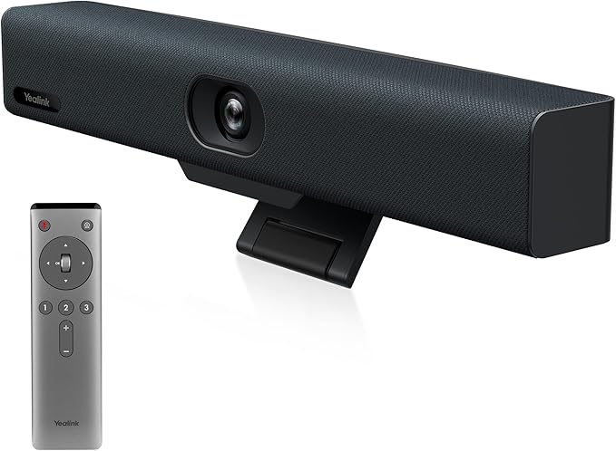 Yealink UVC34 4K Conference Room Camera System 10 Microphone 8 MP All-in-One Video Conferencing System AI Auto Framing 120° Field of View Microsoft Teams Certified Webcam Zoom Rooms USB-A