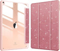 Fintie Hybrid Slim Case for iPad Air 3rd Generation 10.5" 2019 / iPad Pro 10.5 Inch 2017 - [Built-in Pencil Holder] Shockproof Cover with Clear Transparent Back Shell (Glittering Rose Gold)