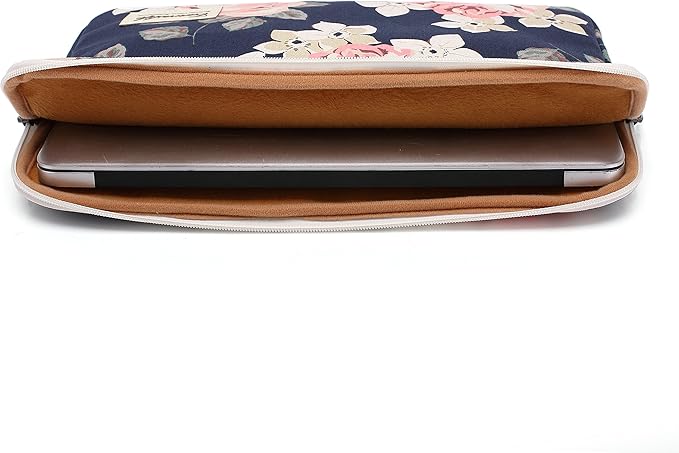 Canvaslife White Rose Laptop Sleeve 15 Inch 15 Case and 15.6 Laptop Bag