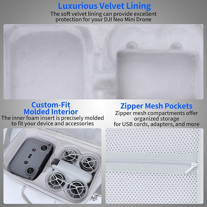 Storage Case Compatible with DJI Neo Mini Drone Aceessories (Grey) - NOT Fit for DJI Neo 2