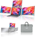 15.6" Laptop Screen Extender Monitor Portable, Quad Monitor, Just 1 Cable for 3 Screens, FHD 1080P IPS Laptop Extender Compatible with Wins/Mac for 13.6" ~ 17.3" Laptops