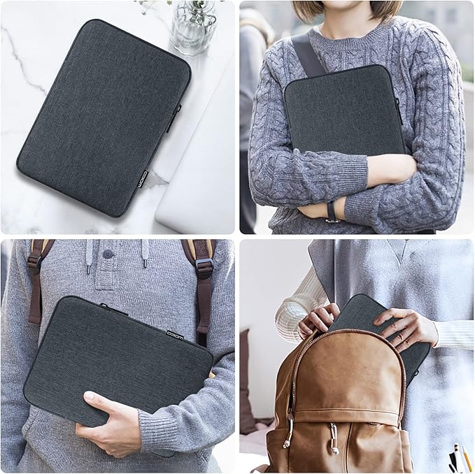 MoKo 7-8 Inch Tablet Sleeve Bag, Polyester Pouch Cover Case Fits iPad mini (A17 Pro) 8.3" 2024, iPad mini 6/5/4/3/2/1, Samsung Galaxy Tab S2 8.0, Tab A 8.0, ZenPad Z8s 7.9,Space Gray