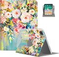 for iPad Air 11 Inch Case M4/M3/M2 2026, 360 Degree Rotating for iPad Air 5Th/4Th Gen Cases 10.9-inch,for iPad Pro 11 Inch Case 4Th/3Rd/2Nd/1St Generation Pencil Holder, Oil Painting Flower