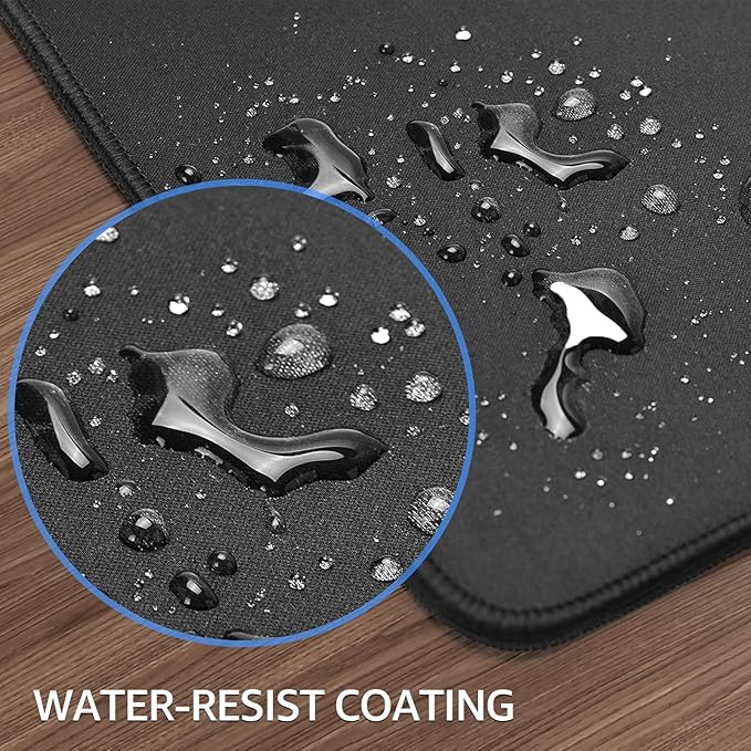 KTRIO Oversized Gaming Mouse Pad Desk Mat, Micro-Weave Cloth for Precise Control, Non-Slip Rubber Base, Stitched Edges, Water-Resistant, Full Desk Coverage for Gamer, Office & Home, 47.3 x 23.6 in