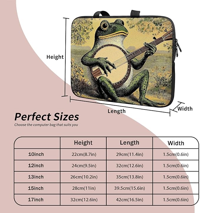 Laptop Sleeve Case Bag 13 inch, Music Frog Slim Carrying Case Handbag Travel Laptop Bag for 13 inch MacBook Air M3/M2/Pro M2/ 13" iPad Pro/Air M4/M2 2024