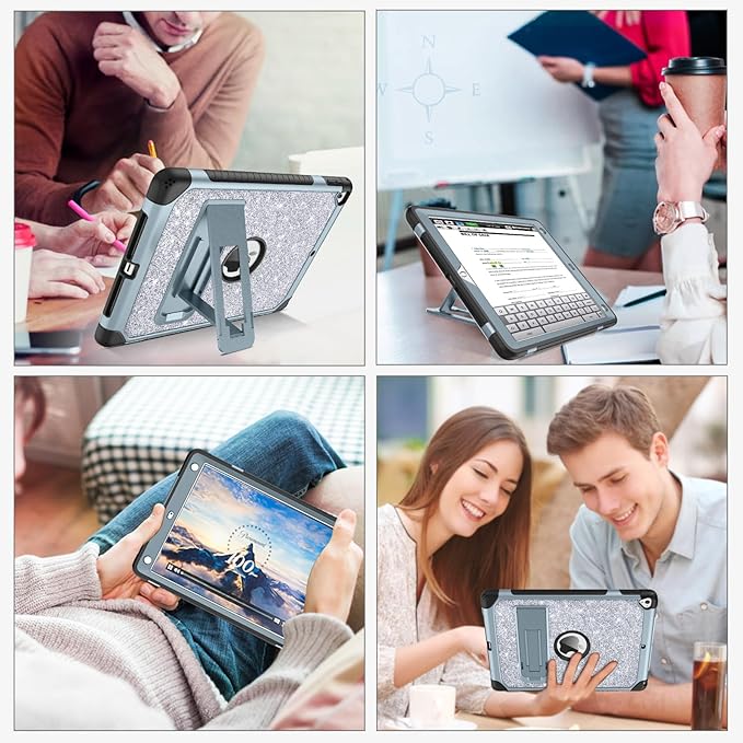 YINLAI Case for iPad 6th Generation,iPad 5th Generation Case,iPad 9.7 Case,Glitter Women Shockproof Drop Protection Cover with Kickstand iPad 9.7 inch iPad Air2 A1893/A1954/A1822/A1823,Titanium Blue