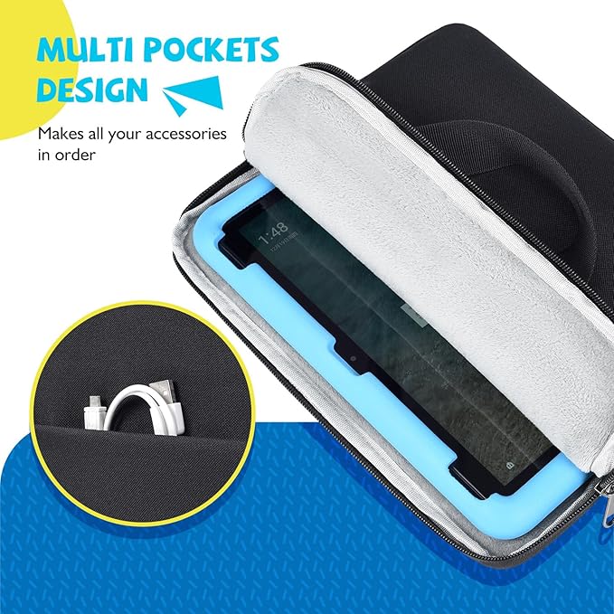 9-11 Inch Tablet Sleeve Carrying Case for Amazon Fire Max 11/10.1" Fire HD 10 Plus Kids Pro, iPad Pro M5 M4/Air M4 M3 M2 11" 2026/ iPad A16 11"/Samsung Galaxy S9 S8 A9+ A8 Protective Bag, Black