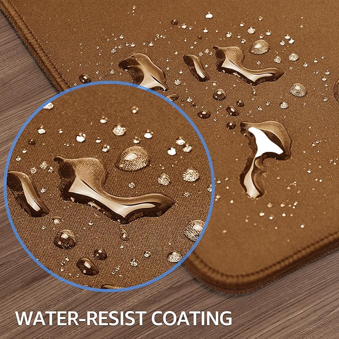 KTRIO Large Gaming Mouse Pad Desk Mat, Superior Micro-Weave Cloth, Non-Slip Rubber Base, Stitched Edges, Water-Resistant, for Gamer, Office & Home, 31.5 x 15.7 Inch，Coffee Brown