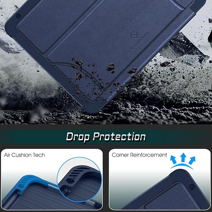 Fintie Magnetic Stand Case for iPad Air 11-inch M4/M3/M2 (2026/2025/2024), iPad Air 5th/4th Generation (2022/2020) 10.9 Inch - Multiple Angles Shockproof TPU Cover with Pencil Holder, Navy