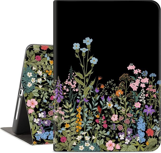 for iPad Air 2/1 Case 2014/2013, for iPad 5Th/6Th Generation Case 2017/2018 9.7-inch, Auto Wake/Sleep, Adjustable Stand, Flowers