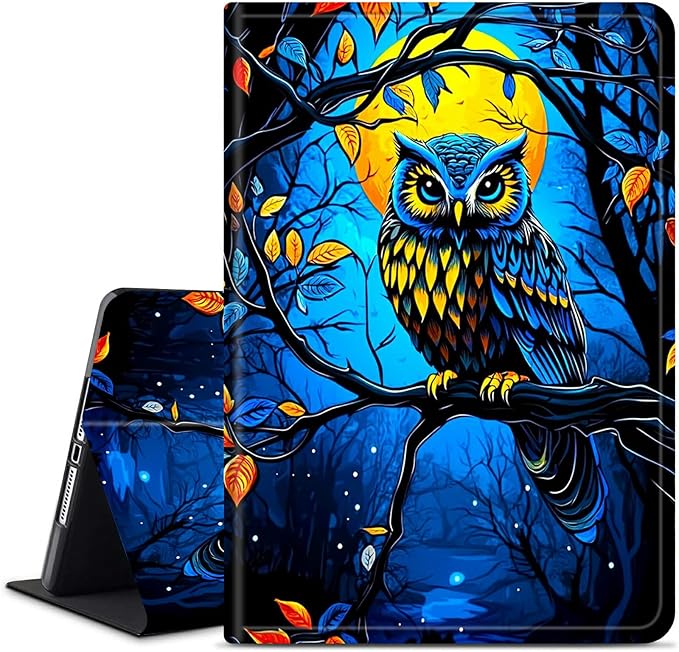 for Amazon Kindle Fire HD 10 & 10 Plus (13th/11th Generation, 2023/2021 Release) 10.1" Tablet Case, Slim Kickstand Stand Leather Smart Cover with Auto Wake/Sleep, Dark Wolf Eagle