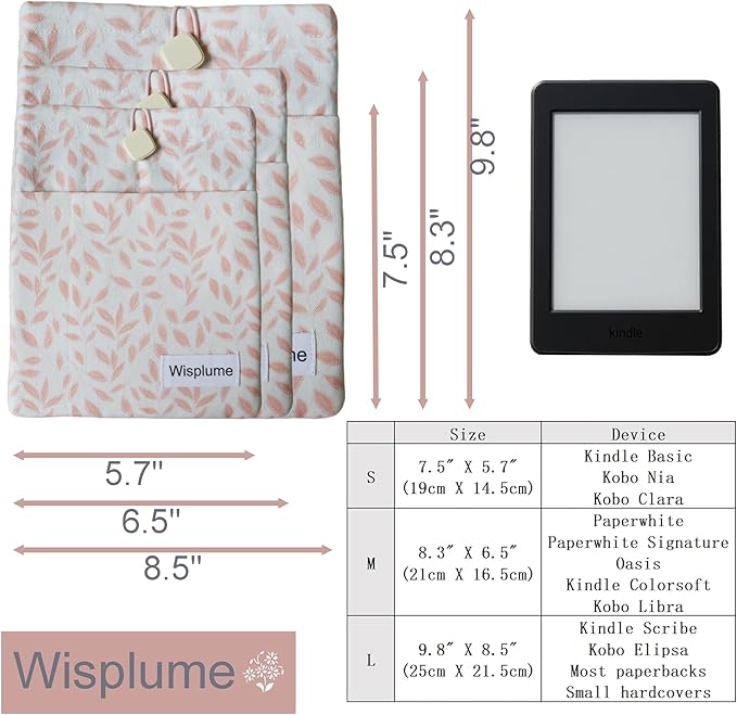 Padded eReader Sleeve Tablet Bag Pouch for eReader Paperwhite, Colorsoft,Signature Edition, Voyage,Scribe/Kobo eReader,Book Protector for Paperbacks and Small Hardcovers(Orange, Large)