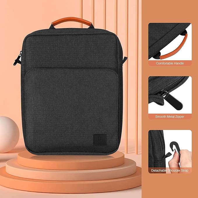 Dadanism 9-11 Inch Tablet Sleeve Bag Carrying Case with Shoulder Strap for iPad (A16) 11", iPad 10th Gen 10.9", iPad Air M4/Pro M5 11", iPad 9/8/7th 10.2", Galaxy Tab A11+ Plus 11",Black & Grey