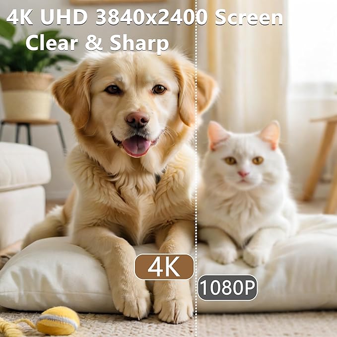 16” 4K Portable Monitor UHD 3840×2400 16:10 400 Nits Gaming Display,IPS HDR External Second Screen,Vertical Monitor for Laptop/Mac/PC/PS5/Xbox with Speakers Stand,VESA Compatible
