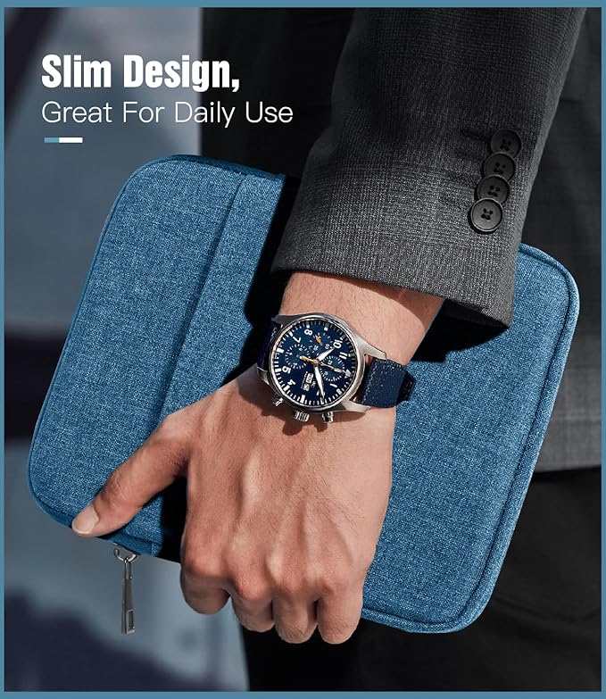 TiMOVO 8-9 Inch Tablet Sleeve Case for All-New iPad mini 7 (A17 Pro, 2024), iPad mini 6 (8.3-Inch, 2021), iPad mini 5/4/3/2/1, Portable Protective Bag with Pockets for iPad mini, Blue