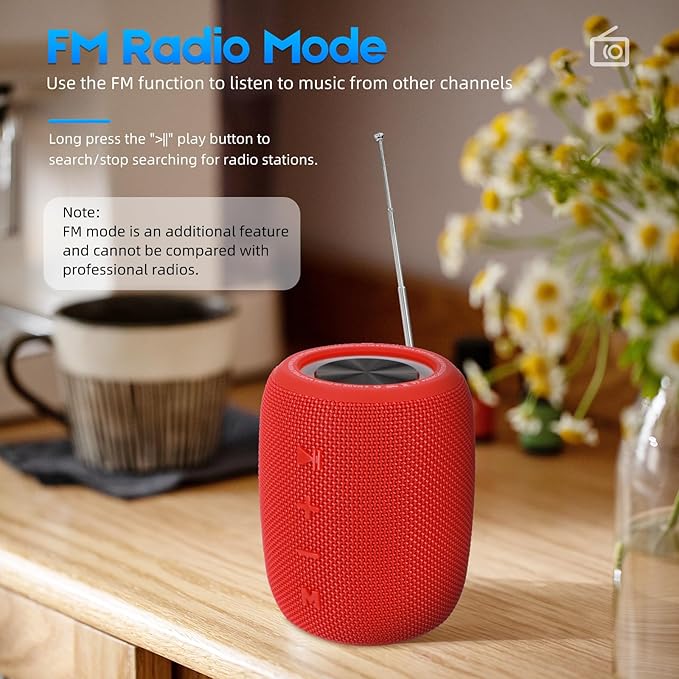 Portable Bluetooth Speaker, BT5.3 Wireless Speaker 20W Bass Diaphragms with Multi LED Light Dynamic Modes, IPX6 Waterproof 16H Playtime supports FM Mode, TF, USB for Home, Cycling, Outdoor, Beach