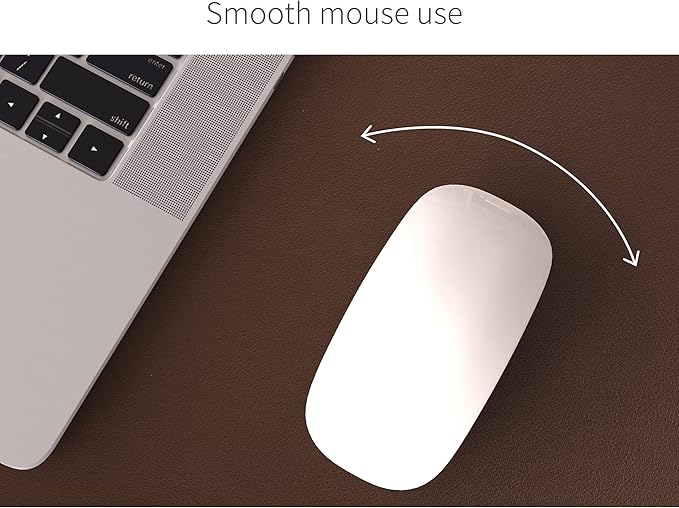 RENMTURE Dual-Sided Mouse Pad, Natural Cork & PU Leather Large Desk Pad for Office and Home Work, Desk Protector Non-Slip, Waterproof, Easy Clean (Dark Coffee, 23.6" x 13.7")