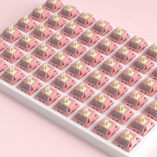 Outemu Red Bean Creamy Pro Keyboard Switch with Diffuser for Mechanical Gaming Keyboard,5-Pin 40gf Linear Pre-Lubed Switches(72Pcs)