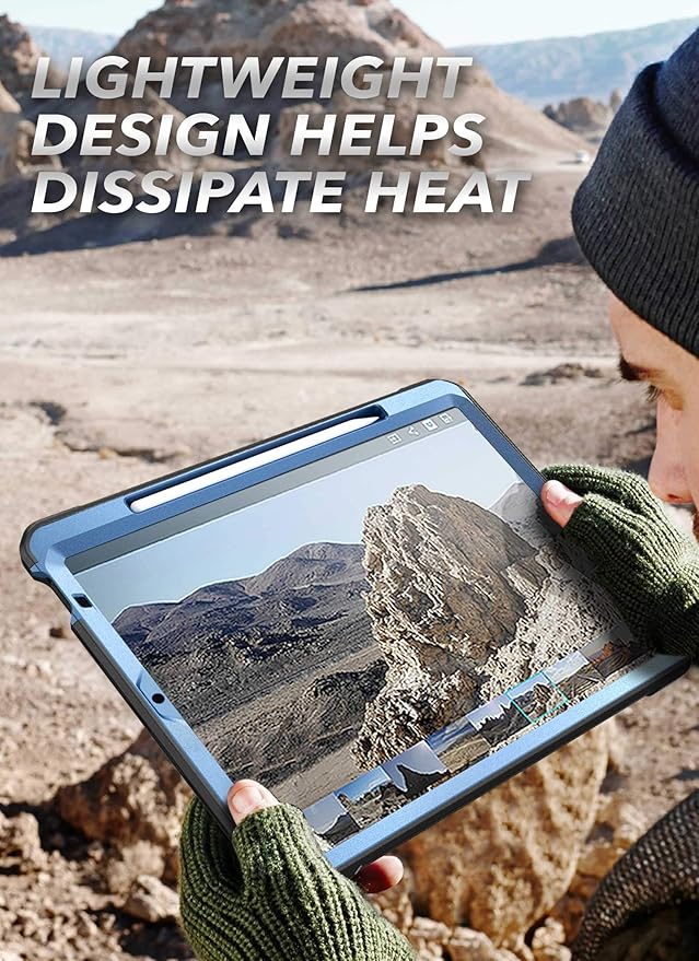 SUPCASE Unicorn Beetle Pro Series Case Designed for iPad Air 4 (2020) 10.9 Inch, with Pencil Holder & Built-in Screen Protector Full-Body Rugged Heavy Duty Case (Slate Blue)
